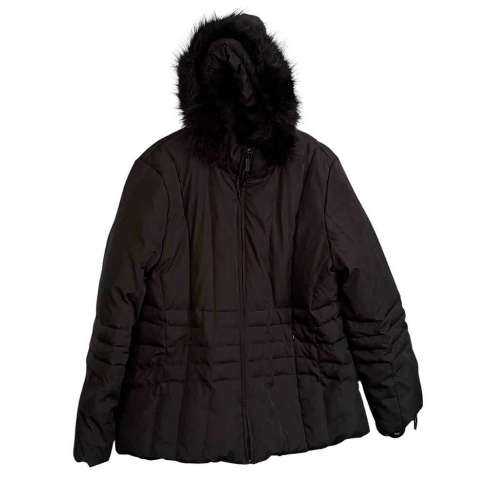 Calvin Klein Women’s XL Faux Fur Hooded Down Puffer Coat Jacket X Large Winter